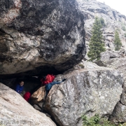 Waiting out the afternoon t-storm after we bailed on Guide's Wall.