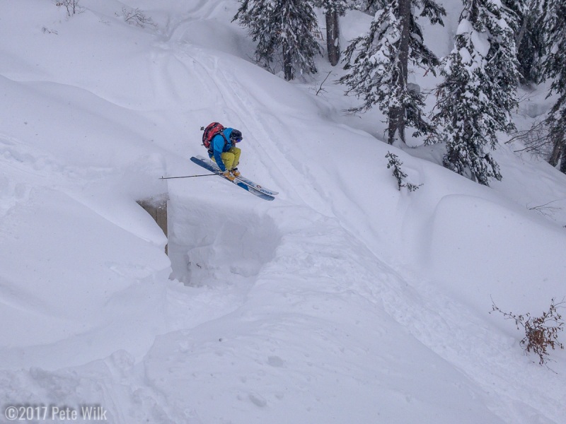 Alexi doing the jump off one of the outhouses.