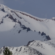 View of the mountain the day before we did it.  The route we took goes up the drainage below the pointy rock left of center.