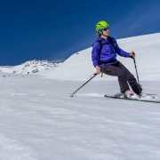 On our way down we must have seen about 30 people heading up.  We did our best to look good skiing down as they plodded uphill.