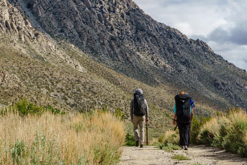 Making the short approach from the camping into the canyon.