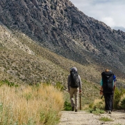 Making the short approach from the camping into the canyon.