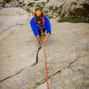 Nearing the top of the nice crack.