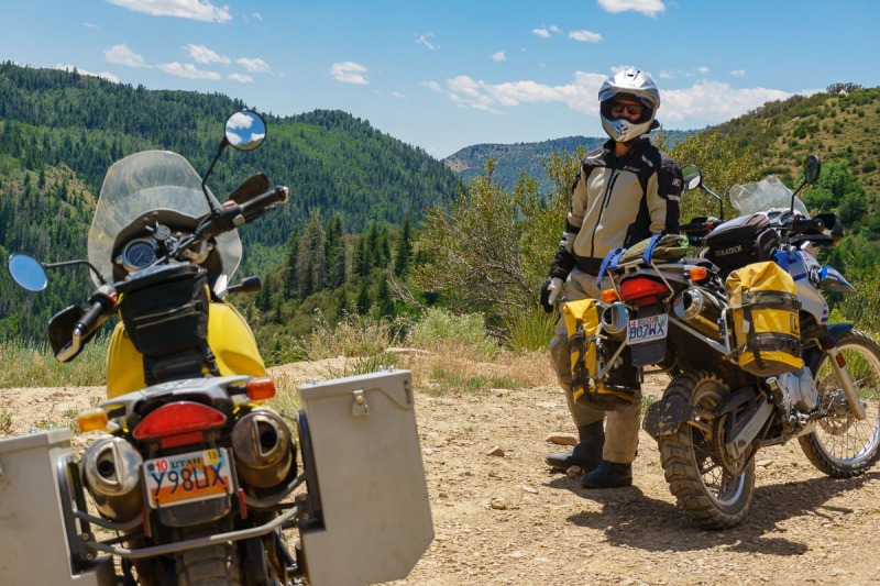 Taking a break to look back down canyon.