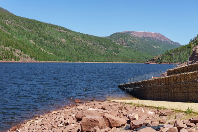 A giant reservoir at the foot of the Uinta Mountains.  The water from this lake goes 37 miles through tunnels and pipes to the west side of the Wasatch.