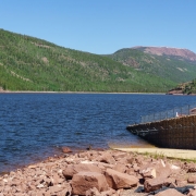 A giant reservoir at the foot of the Uinta Mountains.  The water from this lake goes 37 miles through tunnels and pipes to the west side of the Wasatch.