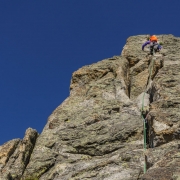 Carly leading up the easier ground.