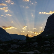 Dawn on the day we walked out.  At least the wildfire smoke makes for nice photos in the morning and evening.