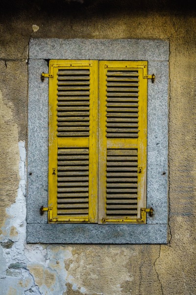 Shuttered window outside our apartment.