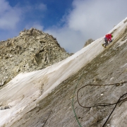 Carly leading up on our small outing after getting to the hut.