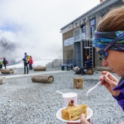 Once again roughing it after climbing.  We left around 7:30 and were back in time to have almond tort and cappuccinos by 11:15.