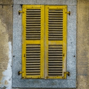 Shuttered window outside our apartment.