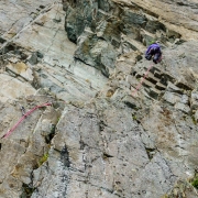 Between Matt, Carly and I we all got two pitches of leads.  Carly leading up.  It was a busy day on the route, but all moved nicely.