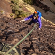 The alpine route we did in Juniper Canyon, called Armatron (5.9), had some amazing rock that looked like brickwork.