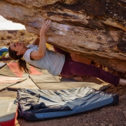 Dana working the opening moves of this V3, which I thought to be much harder than that.