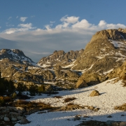 View of Indian Pass and what ended up being our objective, Elephant Peak, the square top mountain on the right.  Indian Pass is about 7 trail miles away from this spot and 3.5 miles line of sight.