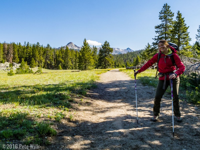 A very happy Carly not far into our ~7 mile hike in.