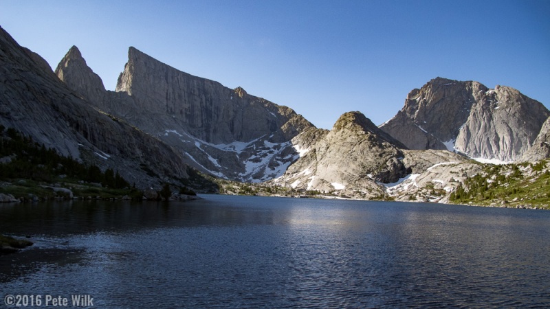 East Temple Peak (left) and Temple Peak (right) from Deep Lake.