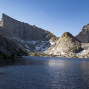 East Temple Peak (left) and Temple Peak (right) from Deep Lake.