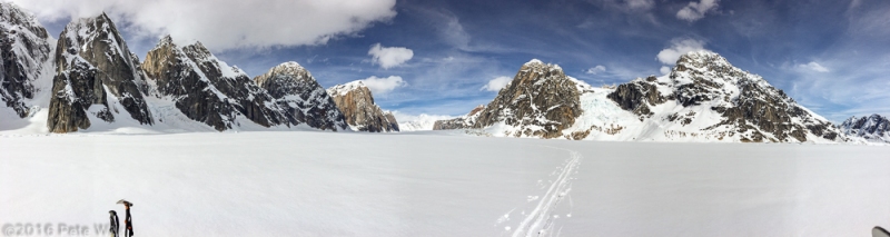 The southern most point on the glacier during our trip.  This looks north back up the glacier.