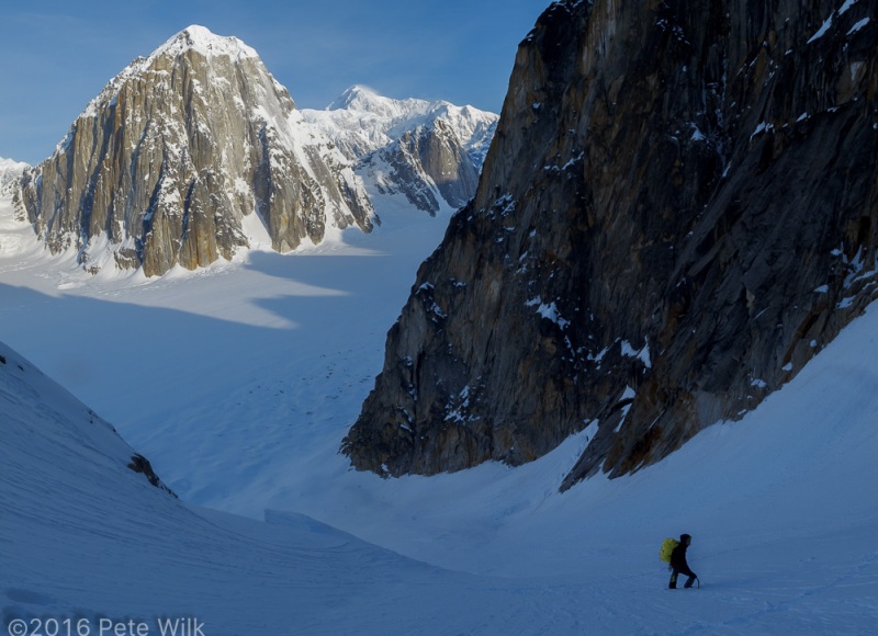 Matt coming up the couloir behind me.  Another 1,500' to go from here.