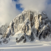 The hulking mass of Mt. Bradley.