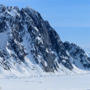 View south-east at London Bridge.  We went up the broad couloir to the left of the obvious narrow one in this frame.