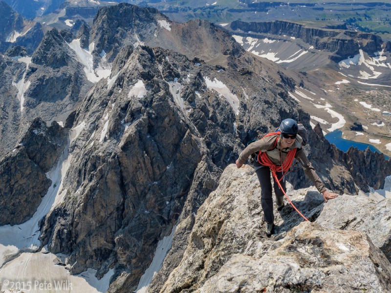 Finishing up the Golden Staircase pitch on the Upper Exum.