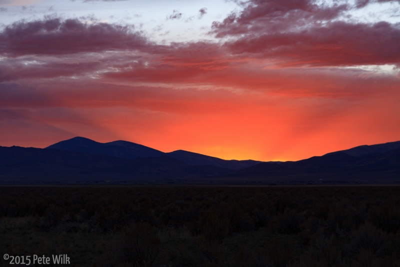 On the ride home from a great weekend in the City of Rocks we had one of the best sunsets I\'ve seen in a long time.