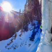 We conicidentally got to the base of the climb a few minutes before the sun poked around the ridge and we were basked in warmth for about an hour or two.