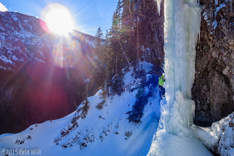We conicidentally got to the base of the climb a few minutes before the sun poked around the ridge and we were basked in warmth for about an hour or two.