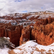 Despite being at Sunset Point we still got some great views.  The snow made it even more dramatic.