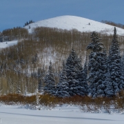 The objective.  Well at least the one we picked after we saw it.  We started mid way up the upper section above treeline and came through the open patch in the woods on the left.