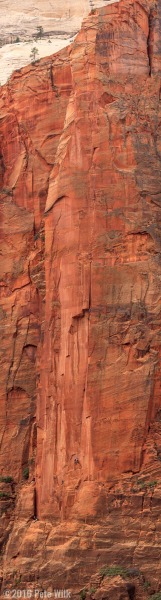 A high resolution view of Moonlight Buttress comprised of 7 or 8 images.