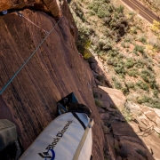 I did the climbing on the first three pitches which meant I also hauled the pig holding all our supplies to stay overnight.  My performance on these pitches wasn\'t good and I hung and pulled my way through the money 5.11a pitch.