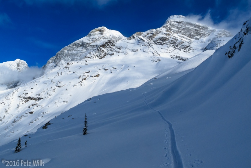 Doing more with less.  Notice the tracks, they are from Perlys Rock.  We weren\'t able to make it all the way due to a time crunch.  A major shame as the run looks epic.