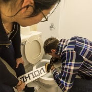 Who amoung us hasn't done a little ski repair in the hotel bathroom over the toilet?