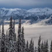 While there was high overcast clouds, we did get some shots of amazing light for the distant mountains.