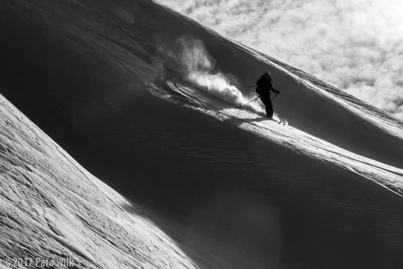 Christina making tracks in the fresh stuff.