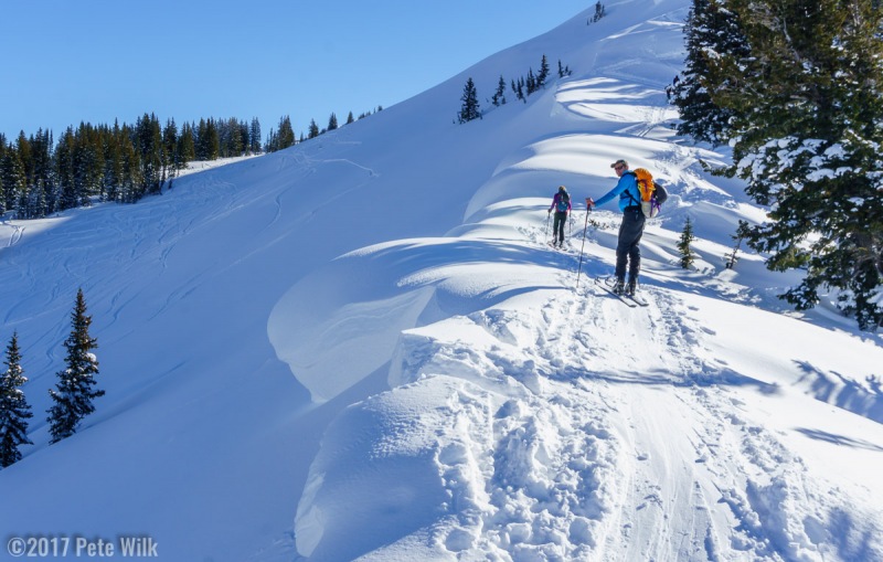 Kevin getting about as close to a monster cornice as he\'d like.