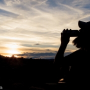 Erik enjoying a brew and the sunset behind the North Sixshooter.