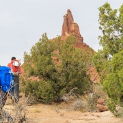 The South Sixshooter has one of the easier routes to the top of a desert tower.
