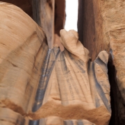 Easy routes mean lots of people and low angle terrain.  This boulder has seen many a rope unfortunately.