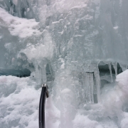 The final pitch had a big crack in it and I went down from here.  However a friend let me know he\'d been up it a few days before and it was fine.