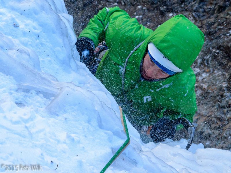 Fighting to see through the sprindrift.