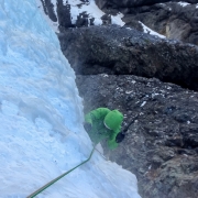 Despite bluebird conditions and 50 degrees in town it was cold, windy, and alpine on the climb.