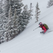 Carly enjoying 12-18\" of the fresh stuff in early April.