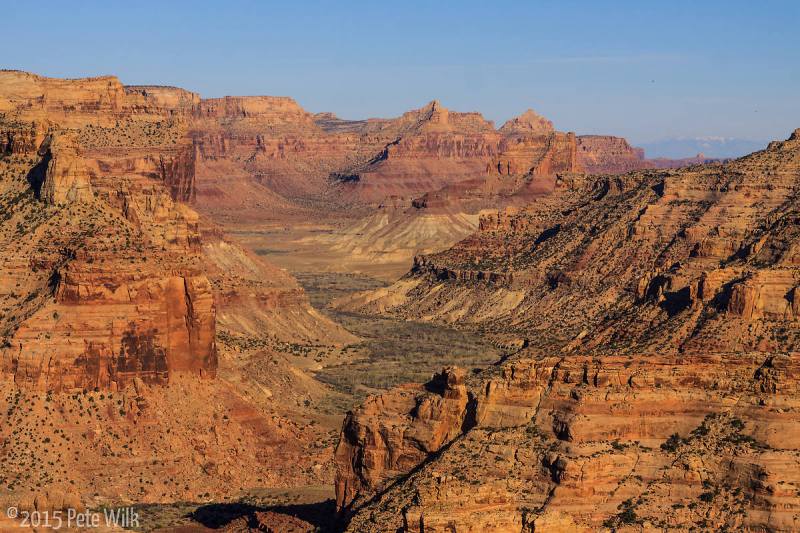 Looking towards the mouth of Buckhorn Wash.  Dylan Wall is in this general direction.
