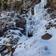 Approaching the base of the first bit of ice for the season.  It was two hours getting here.