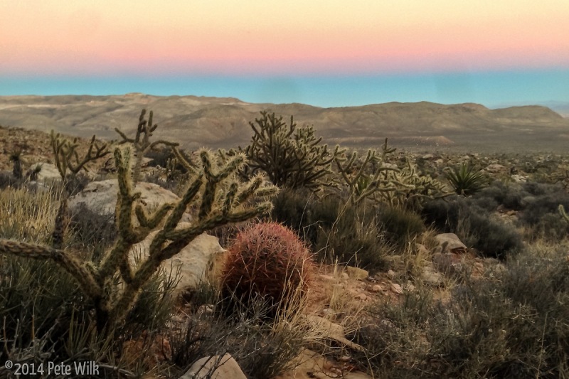 Sunset on the walk out from Black Velvet Canyon.